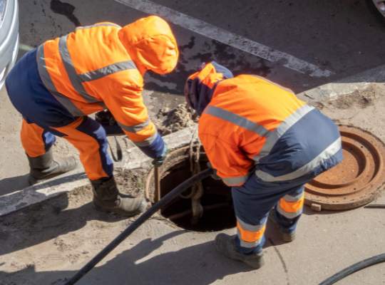Pelican Underground Llc crew repairs a sewer line using trenchless methods to fix pipes and improve safety for the area.