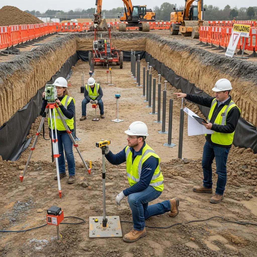 Pelican Underground Llc workers check the safety and progress of a big digging project to make sure things are done right.