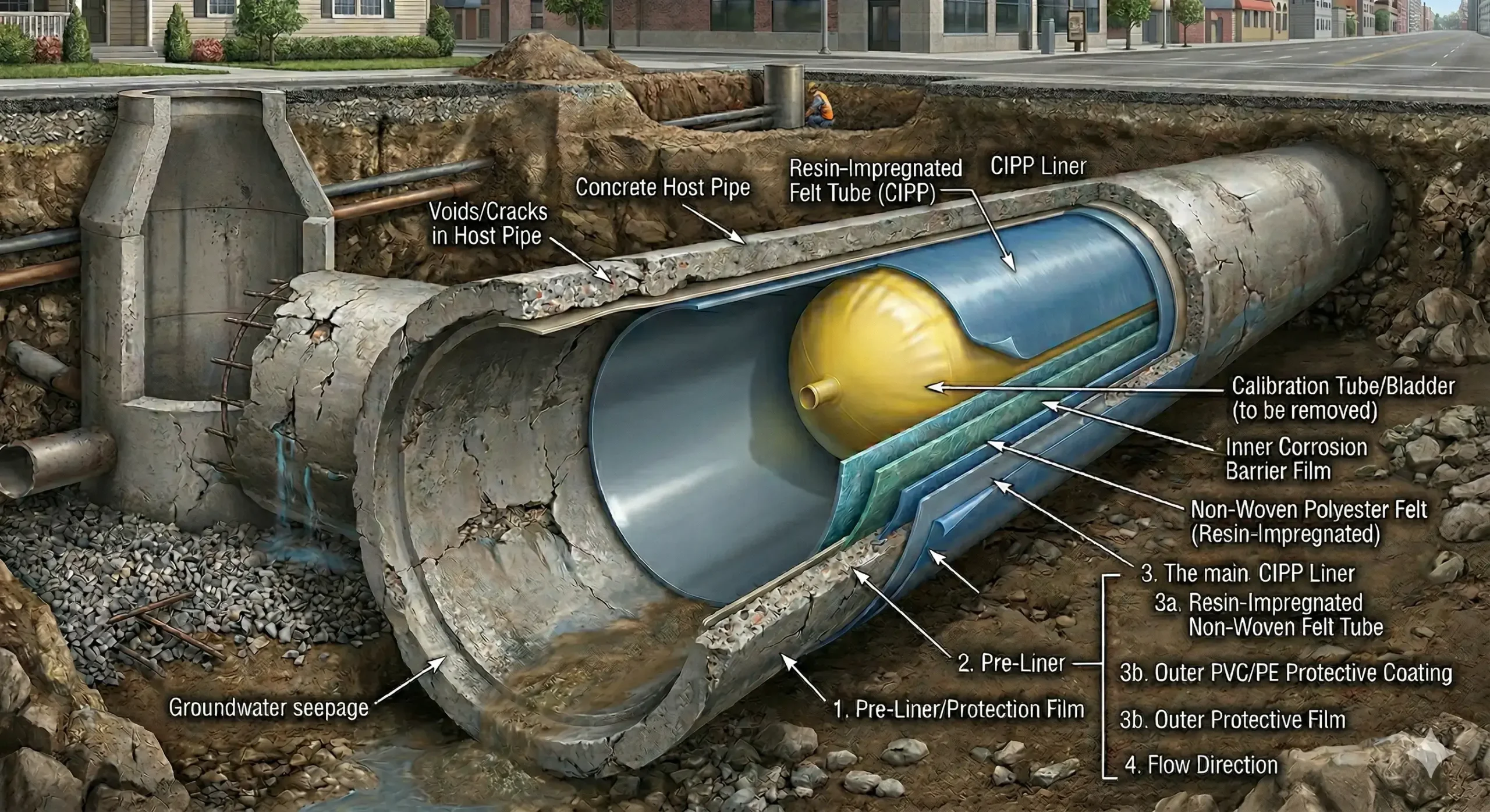 Pelican Underground Llc’s process for fixing damaged pipes shows how new liners protect, improve flow, and stop corrosion.