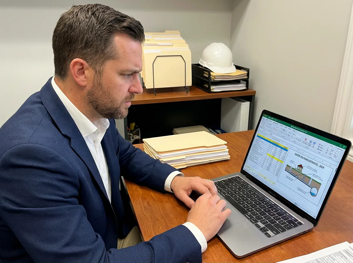 Pelican Underground LLC shows a professional reviewing work plans and data, focusing on organized project management.