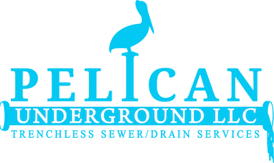 Pelican Underground Llc logo shows the company name and highlights their sewer and drain services in a clear, simple way.