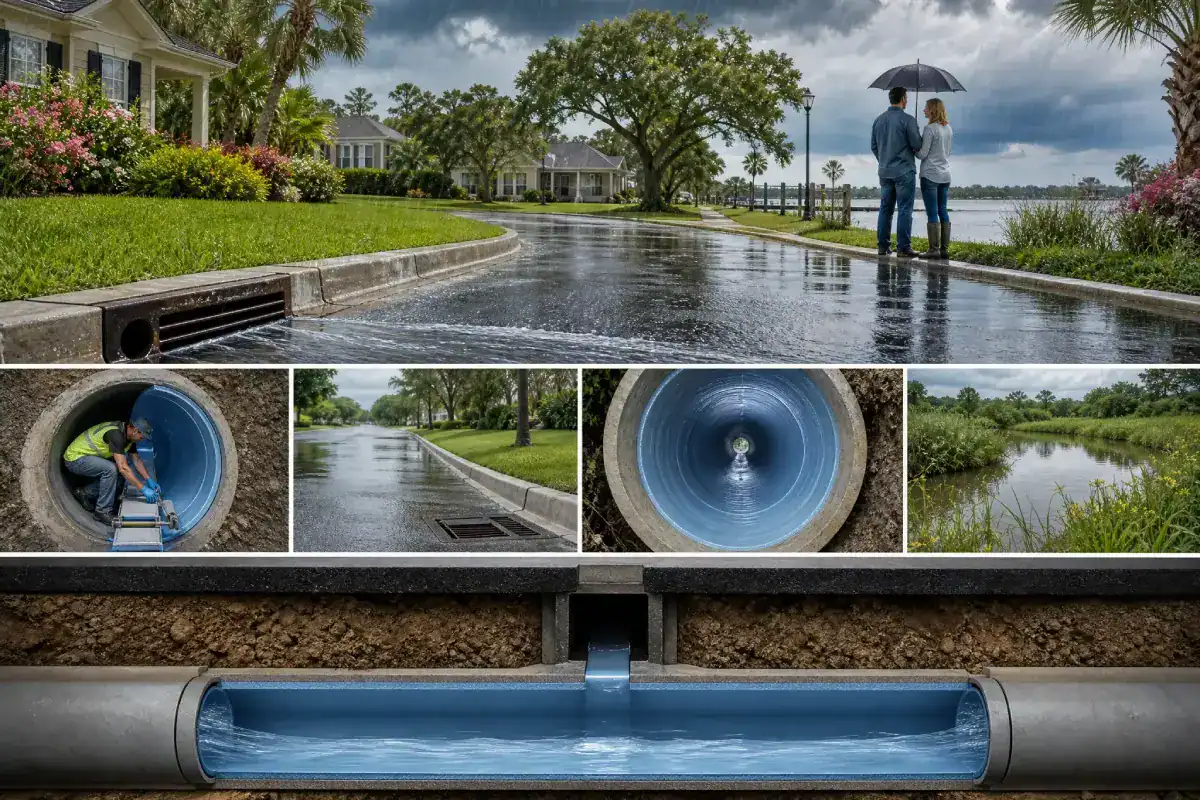 Pelican Underground LLC shows how stormwater moves from drains through pipes to wetlands, getting cleaned along the way.