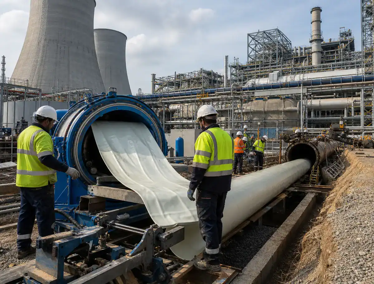 Pelican Underground LLC team installs a large pipe liner, improving pipeline safety and supporting energy facilities.